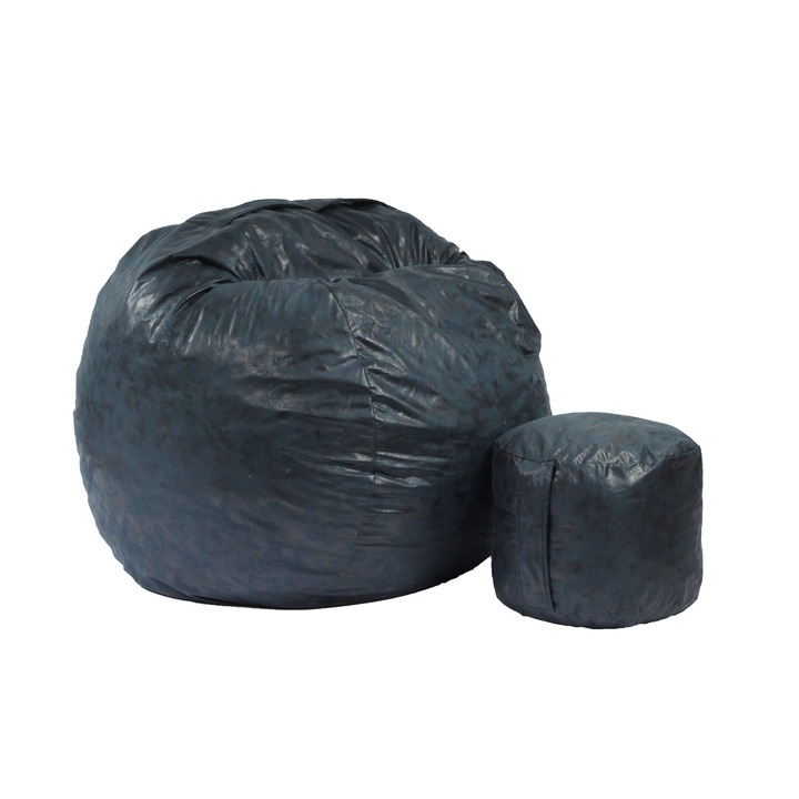 Pufrelax Fotelkészlet, King méret, Ottomán puffal, Before Dawn, Prémium textil termékcsalád, memóriahabos szivacspehely keverékkel töltve