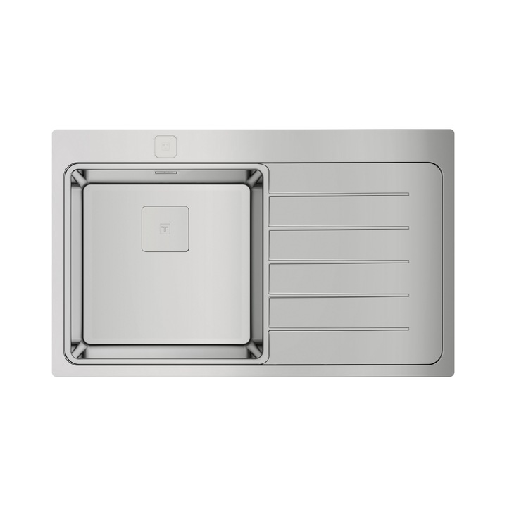 Кухненска мивка Teka ZENIT RS15 1C 1E, Дясна, Иноксова, За вграждане, гладка, десен отцедник, авт. клапан, за шкаф със светъл отвор 50 см