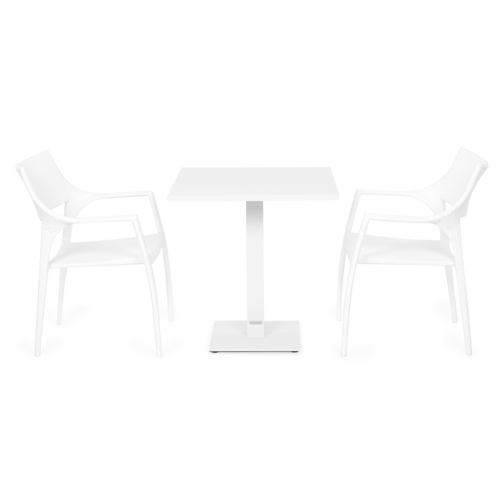 Set gradina/terasa 2 scaune si masa ARAGON/GOLF 70x70x74 alb