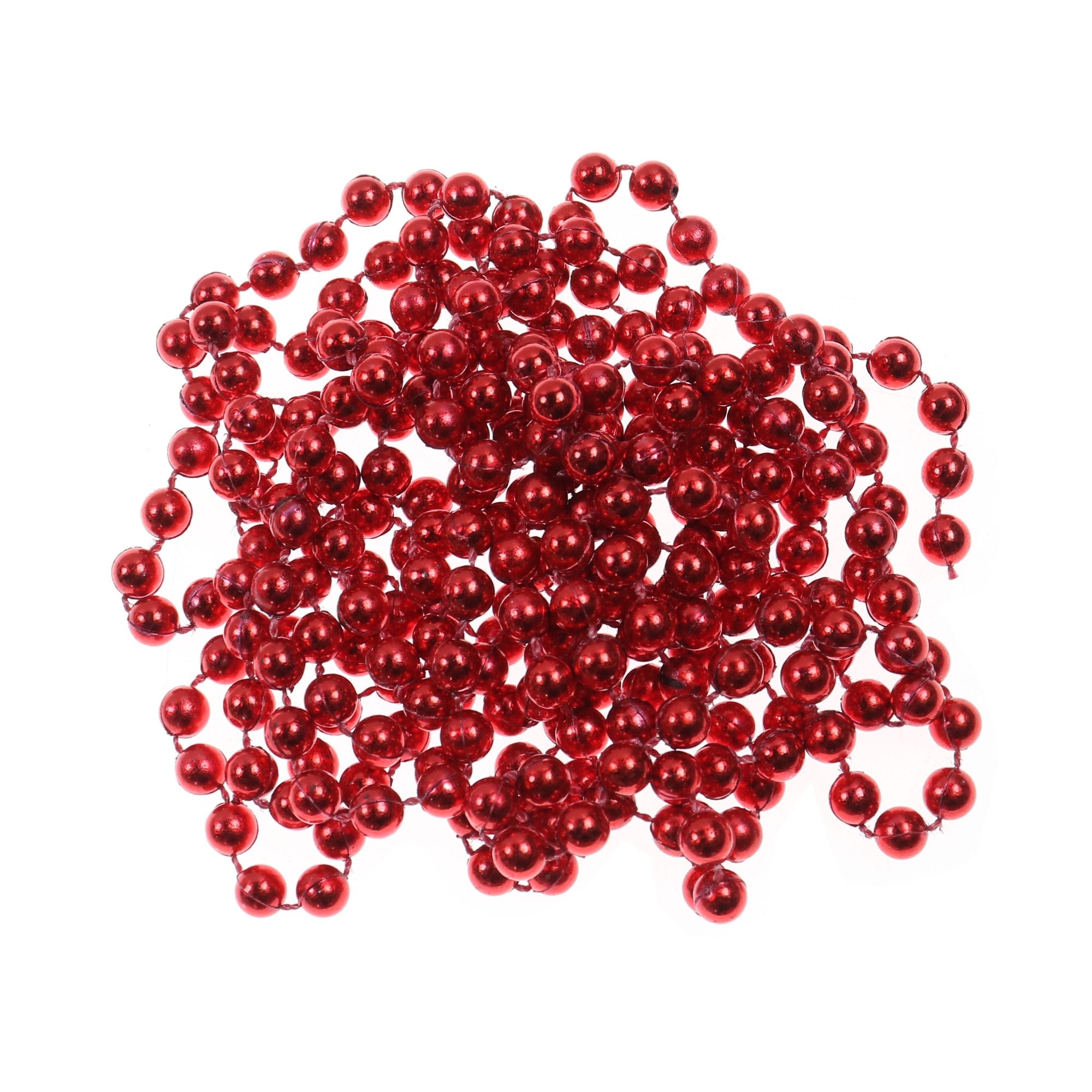 Ghirlanda de Craciun, model perle rosii tip sir, 2.7 m