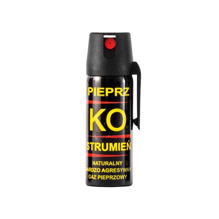 Spray cu piper pentru autoaparare Klever KO Defenol Jet, 11.2 cm, 50 ml, Negru