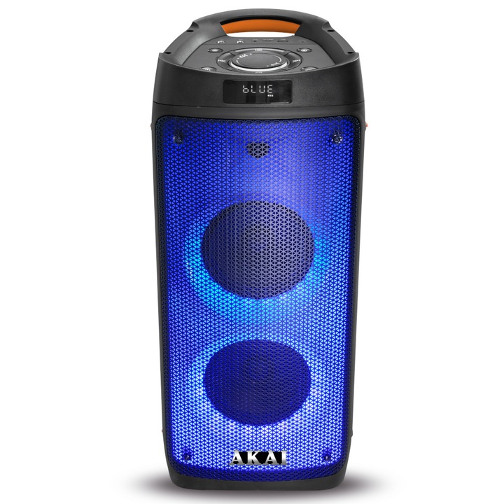 Akai Party Box 810 hordozható hangszóró, Bluetooth, Multi-color Effect, LED kijelző, Fekete