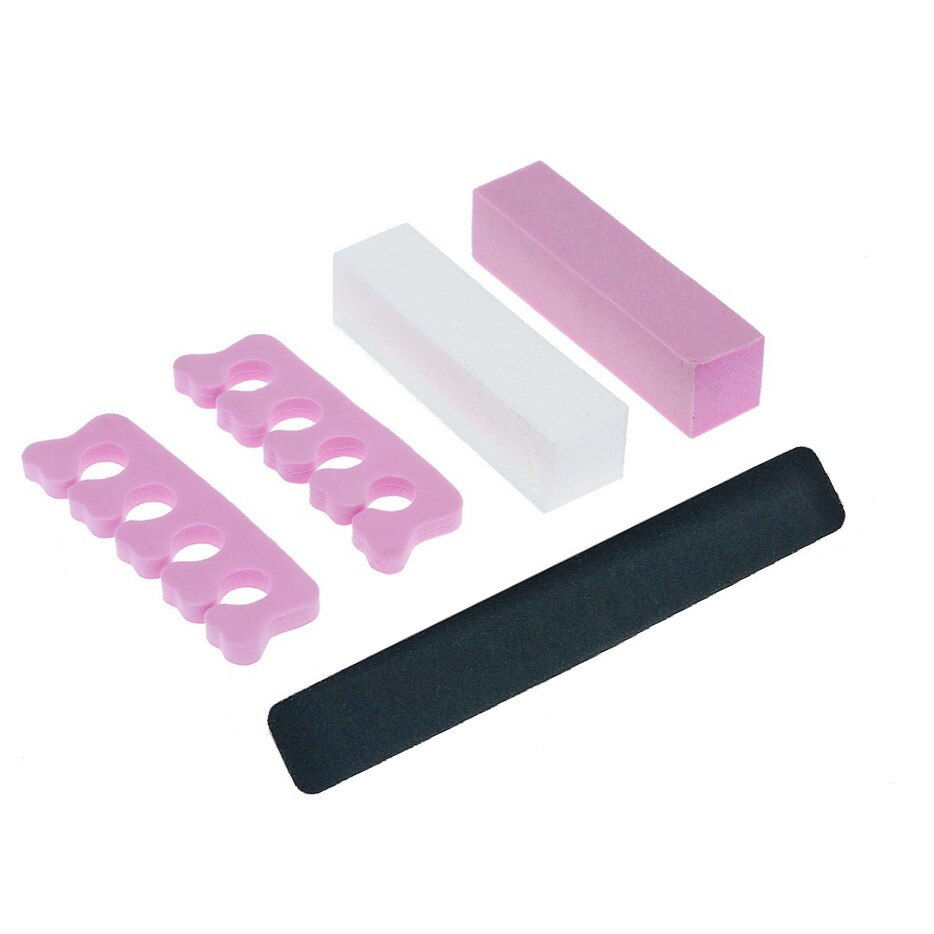 Set ingrijire unghii, pila abraziva, 2 despartitoare degete, 2 buffer