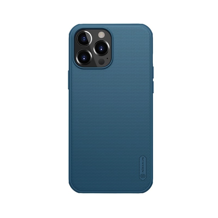 Husa Spate Slim Nillkin Super Frosted Shield Compatibila Cu iPhone 13 Pro, Albastru