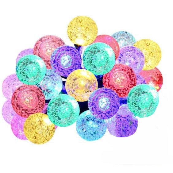 Instalatie SIKS® 20 de beculete cristal, lumini led multicolore, 5m