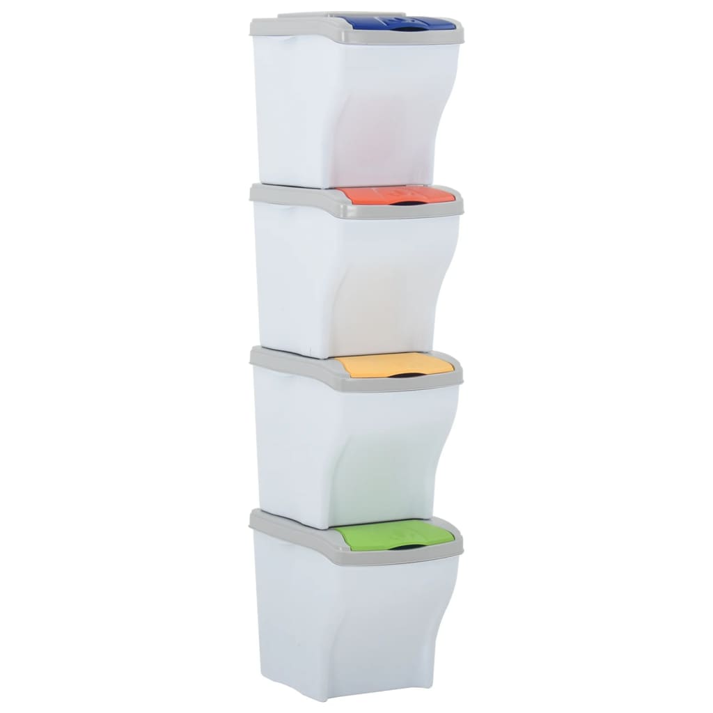 Cosuri de gunoi stivuibile, 4 buc, alb, 80 L 331326