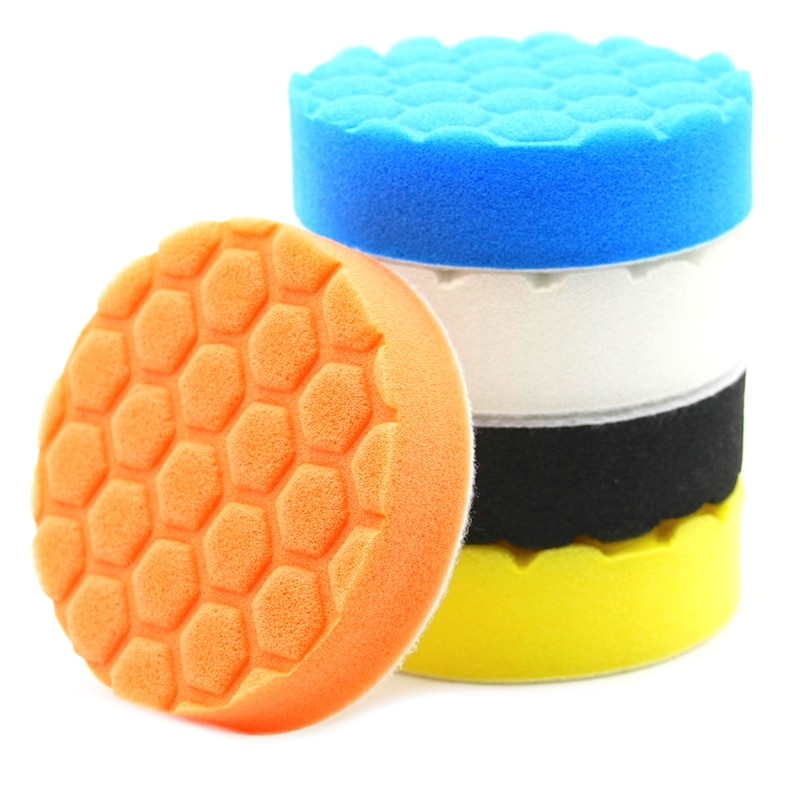 Set profesional bureti rezerva masina polish auto 125mm, contine 5 discuri cu diferite clase de abraziune