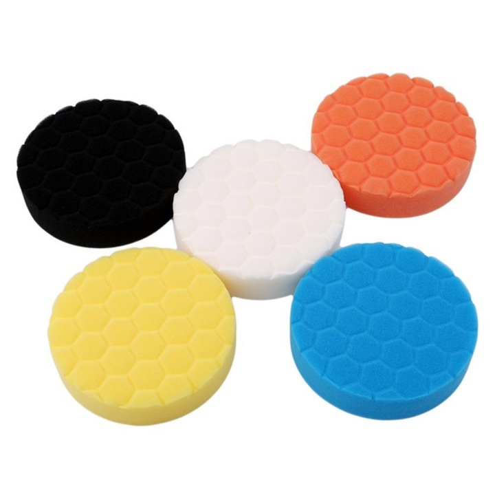 Set profesional bureti rezerva masina polish auto 125mm, contine 5 discuri cu diferite clase de abraziune