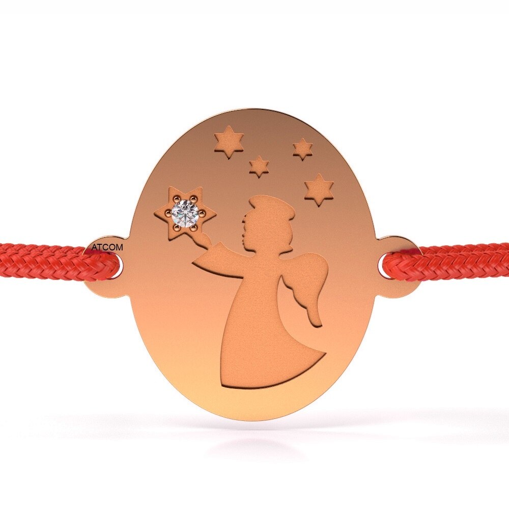 Bratara din aur roz cu diamant model Ingerul vestitor