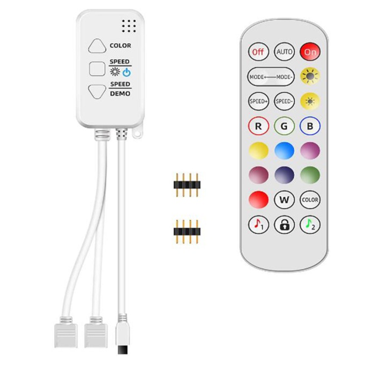 Kosiil LED vezérlő, Bluetooth, IR, 24 gombos, fehér
