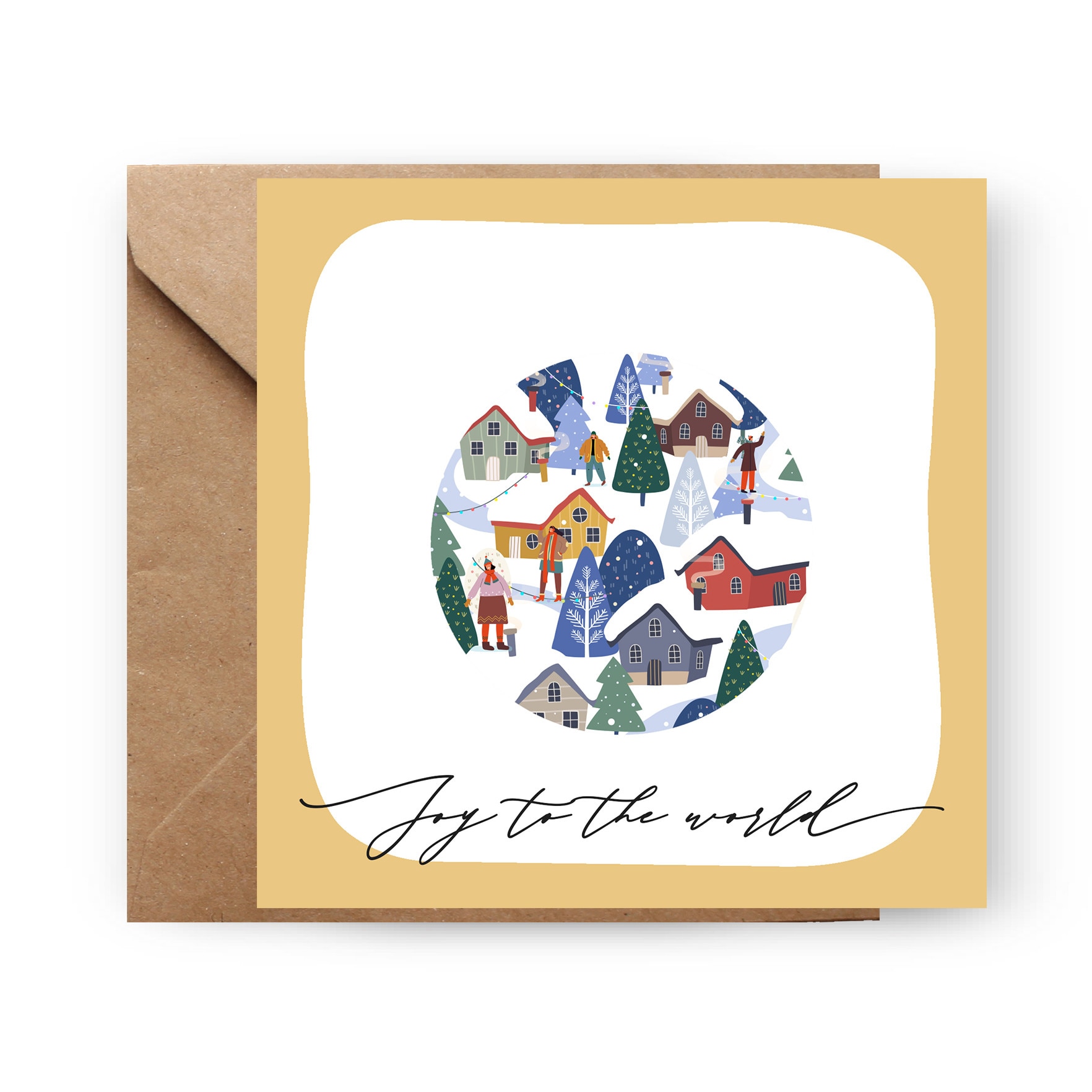 Felicitare de Craciun, Genette's ideas, Joy Joy Joy, 130x130mm