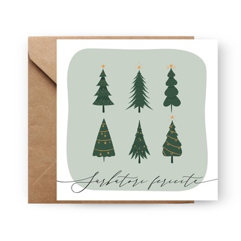 Felicitare de Craciun, Genette's ideas, Sarbatori fericite, 130x130mm Felicitare de Craciun, Genette's ideas, Sarbatori fericite, 130x130mm