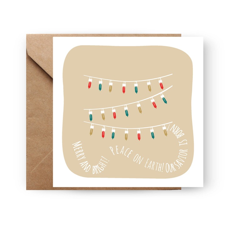 Felicitare de Craciun, Genette's ideas, Lights, 130x130mm