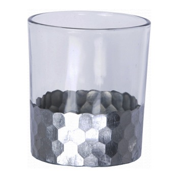 Pahar sticla cu pastila antique argintiu Pahar sticla cu pastila antique argintiu