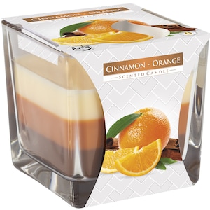 Lumanare ornamentala parfumata in trei culori Bispol Cinnamon-Orange SNK 80-159 1buc