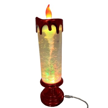 Lumanare electrica decorativa cu functie de schimbare a culorii LED interor cu sclipici actionat electric alimentata cu baterii AAA sau cu cablu USB Lumanare electrica decorativa cu functie de schimbare a culorii LED interor cu sclipici actionat electric alimentata cu baterii AAA sau cu cablu USB