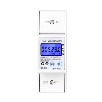 Contor monofazat de energie electrica, Sinotimer, 230V AC 50Hz, 5(80)A, ecran digital LED iluminat, DDS529R Contor monofazat de energie electrica, Sinotimer, 230V AC 50Hz, 5(80)A, ecran digital LED iluminat, DDS529R