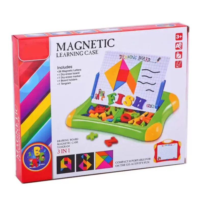 Set Tabla Magnetica cu 26 litere, marker negru pentru desenat cu buretel