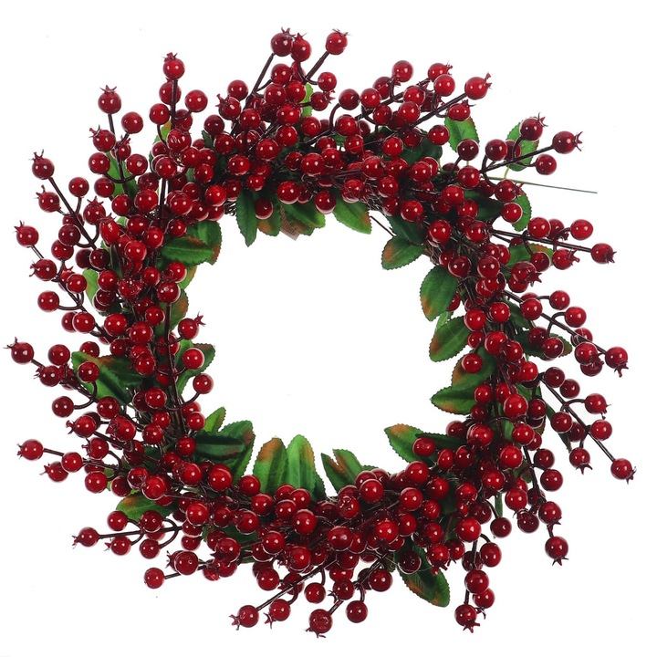 Coronita Craciun, rosu si verde, 38 cm, SYWD-0321199