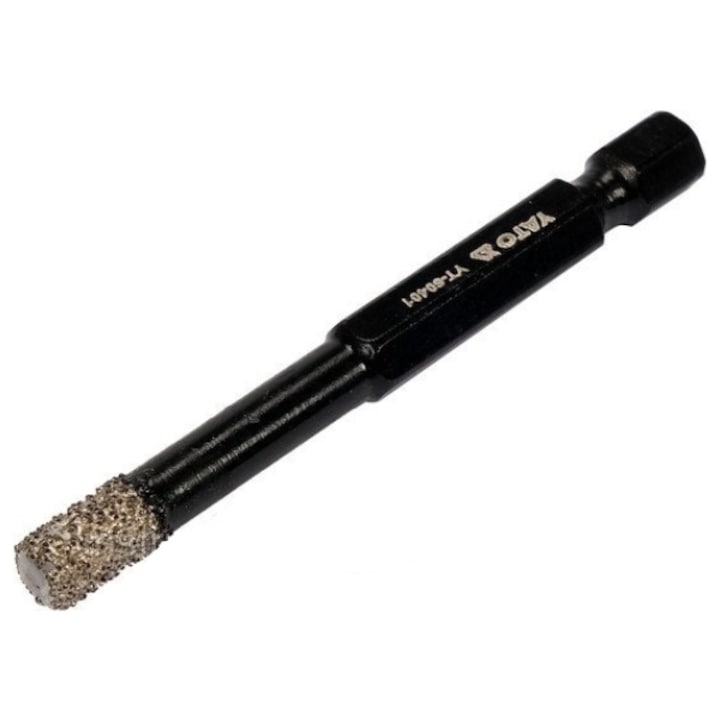 YATO Gyémánt fúró, 6 mm-es, 1/4"-os, hatszögletű foglalat, nedves és száraz kerámia fúráshoz