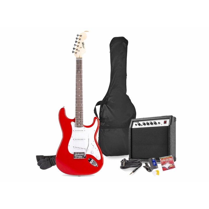 Max Gigkit ELEKTROMOS, piros színű GITÁRSZETT ( 40W erősítő, tartalék húr, hangoló, pengetők)