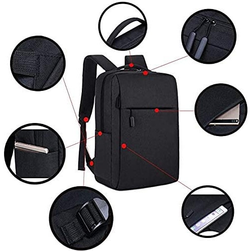 Rucsac pentru laptop, Port de Incarcare USB, Rezistenta la apa, 15,6 inchi, Negru