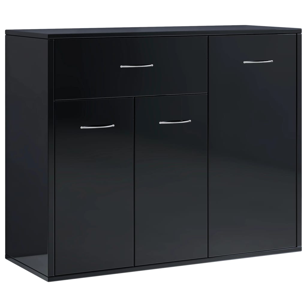 Servanta, negru extralucios, 88 x 30 x 70 cm, PAL 800682