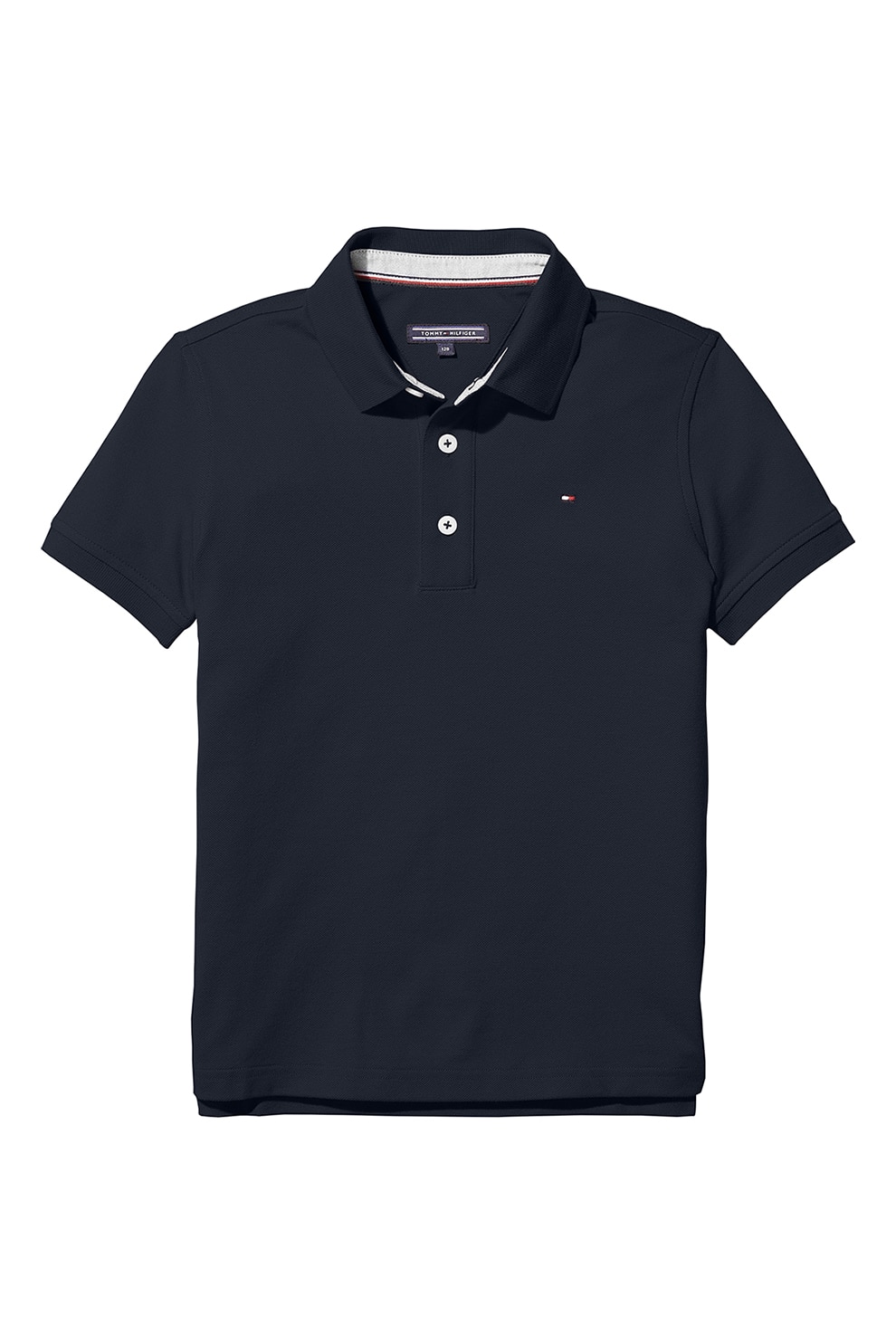 Tommy Hilfiger, Tricou polo din amestec de bumbac organic, Bleumarin, 122 CM
