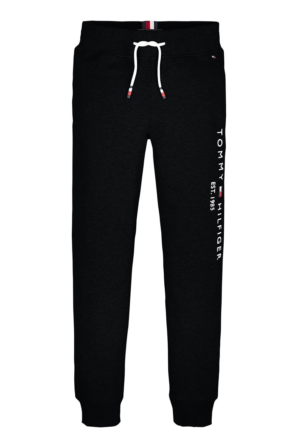 Tommy Hilfiger, Pantaloni sport cu logo, Alb, Negru, 140 CM