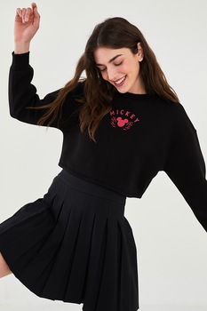 LC WAIKIKI, Fusta mini cu pliuri, Negru LC WAIKIKI, Fusta mini cu pliuri, Negru