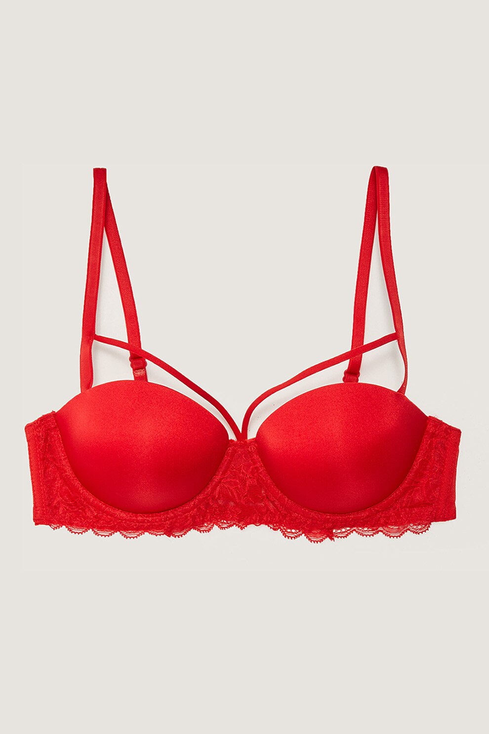 LC WAIKIKI, Sutien cu garnituri din dantela, Rosu vermilion