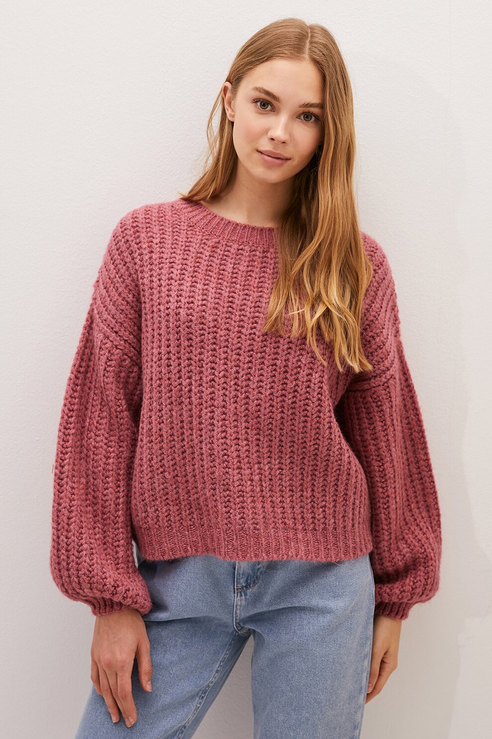 LC WAIKIKI, Pulover tricotat gros, Rosu stins