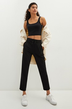 LC WAIKIKI, Pantaloni sport drepti cu talie inalta, Negru LC WAIKIKI, Pantaloni sport drepti cu talie inalta, Negru