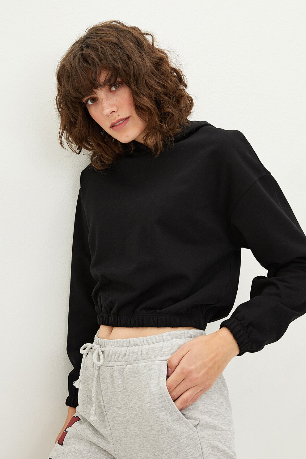 LC WAIKIKI, Hanorac crop lejer, Negru