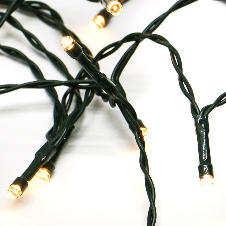 Home LED-es elemes fényfüzér, 50 LED, melegfehér, időzítős
