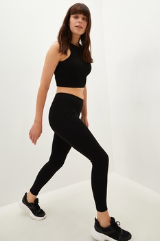 LC WAIKIKI, Colanti cu talie inalta, Negru LC WAIKIKI, Colanti cu talie inalta, Negru