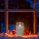 LED свещ, Home, Стъкло, 7.5x12.5 см, Бяла