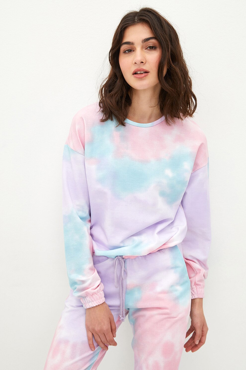 LC WAIKIKI, Bluza sport cu model tie-dye, Multicolora