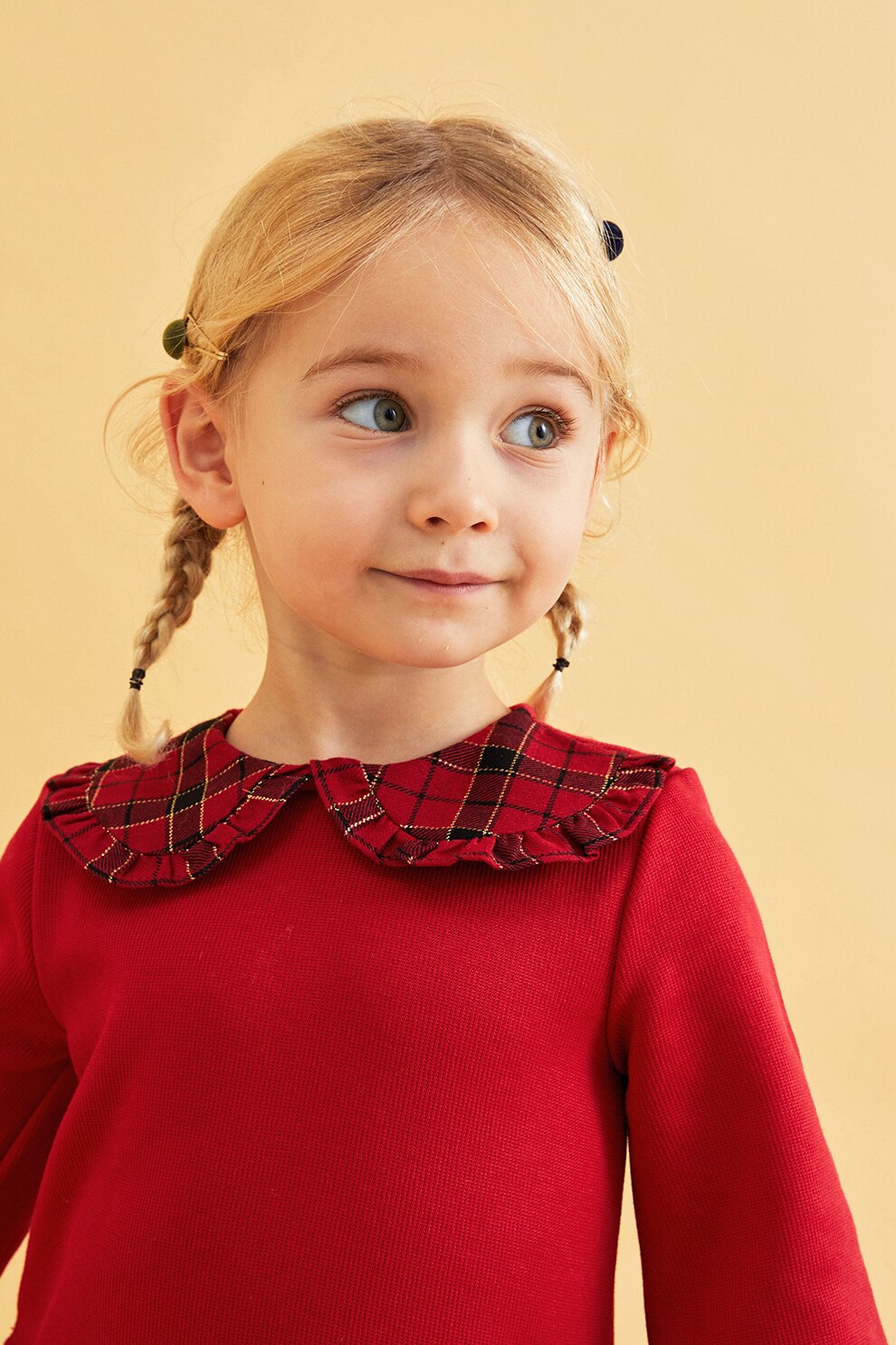 LC WAIKIKI, Rochie scurta evazata cu model in carouri, Rosu