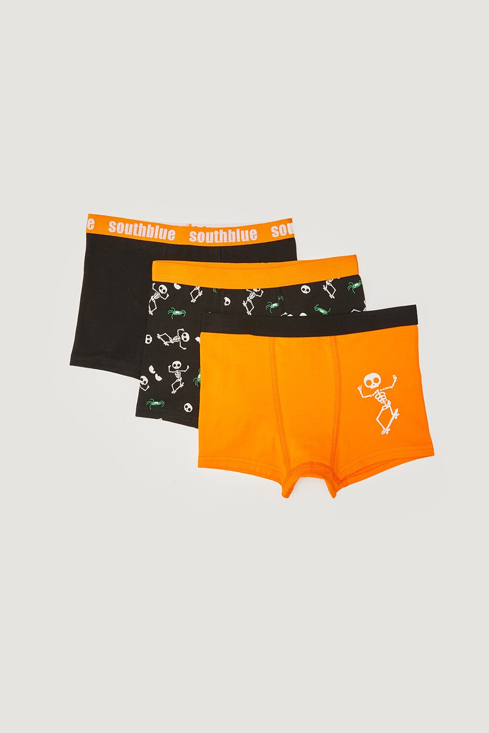 LC WAIKIKI, Set de boxeri din amestec de bmbac - 3 perechi, Negru/Oranj