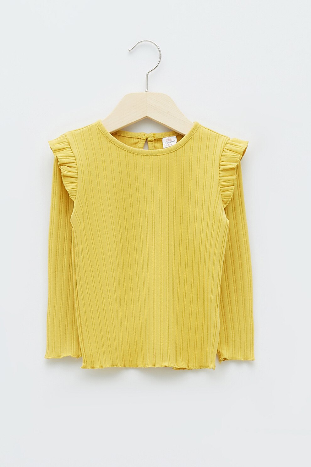 LC WAIKIKI, Bluza cu aspect striat si volane, Galben