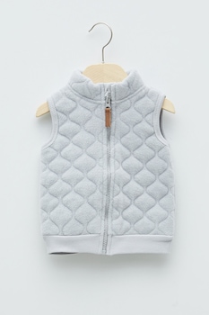 LC WAIKIKI, Vesta matlasata cu fermoar, Gri deschis LC WAIKIKI, Vesta matlasata cu fermoar, Gri deschis