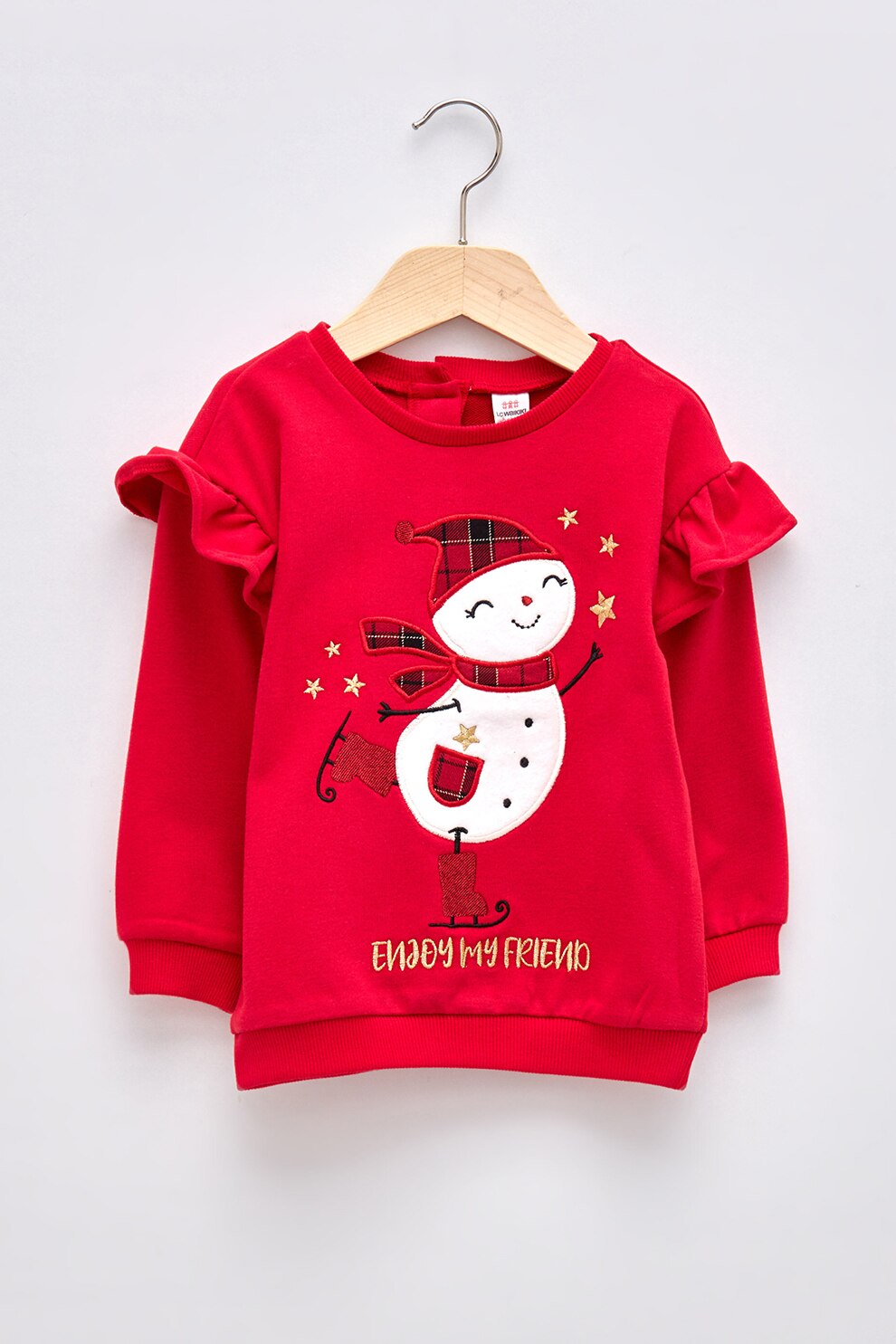 LC WAIKIKI, Bluza sport cu decolteu la baza gatului si imprimeu grafic, Zmeuriu