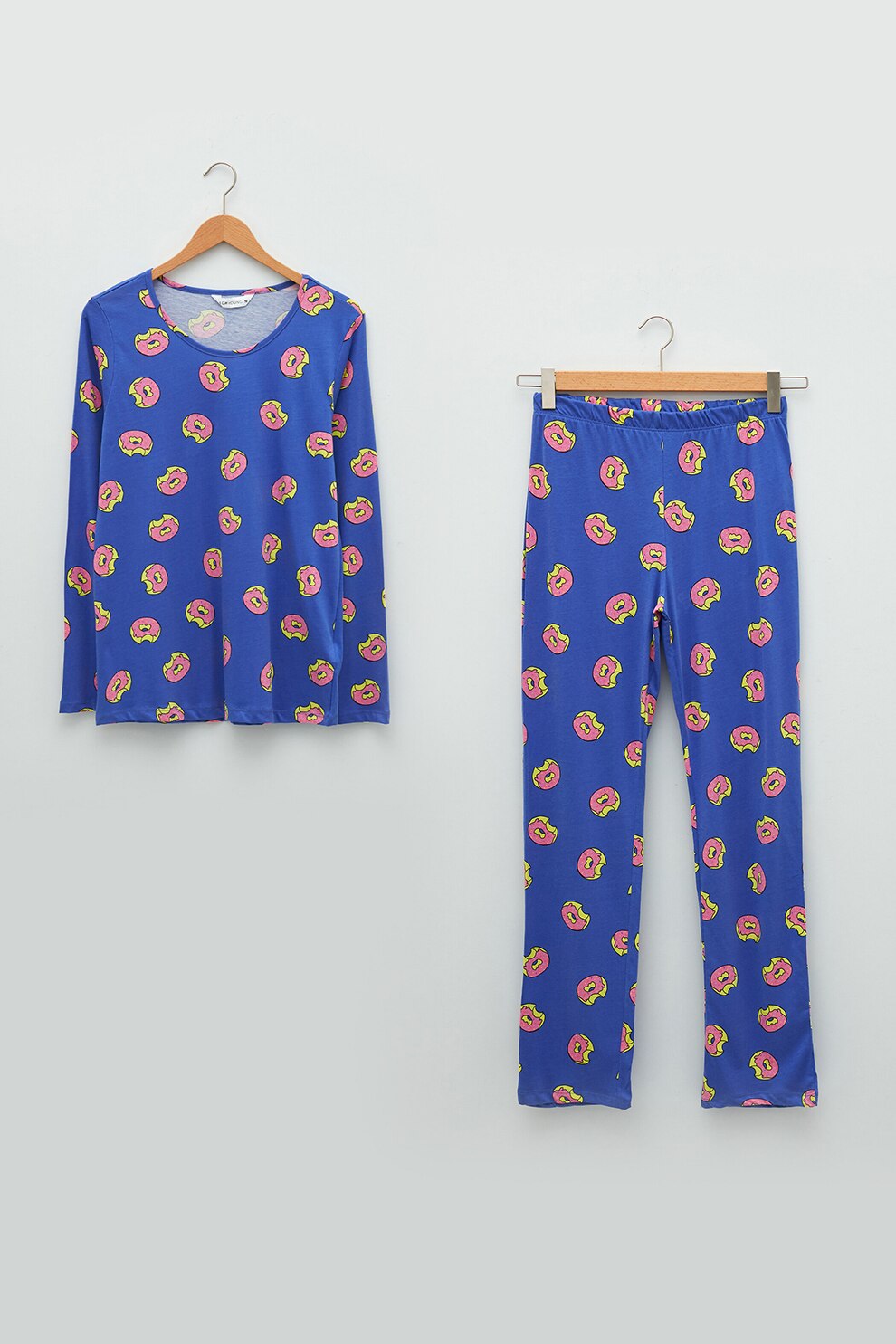 LC WAIKIKI, Pijama lunga cu gogosi, Albastru/Roz