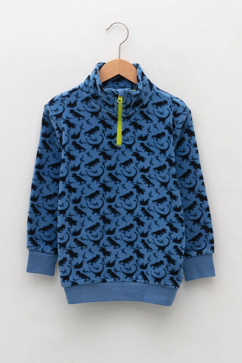 LC WAIKIKI, Bluza si imprimeu grafic si fermoar contrastant, Albastru/Negru