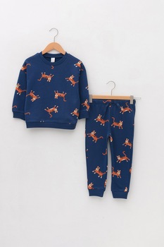 LC WAIKIKI, Trening de bumbac cu tigri, Bleumarin LC WAIKIKI, Trening de bumbac cu tigri, Bleumarin