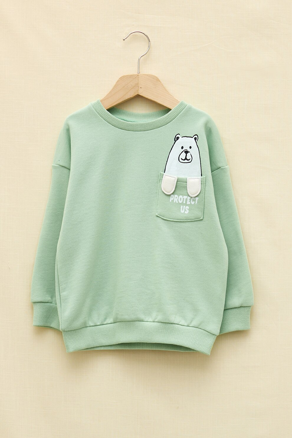 LC WAIKIKI, Bluza sport cu buzunar pe piept, Verde menta