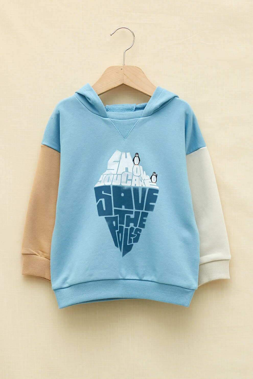 LC WAIKIKI, Hanorac cu model colorblock, Albastru deschis