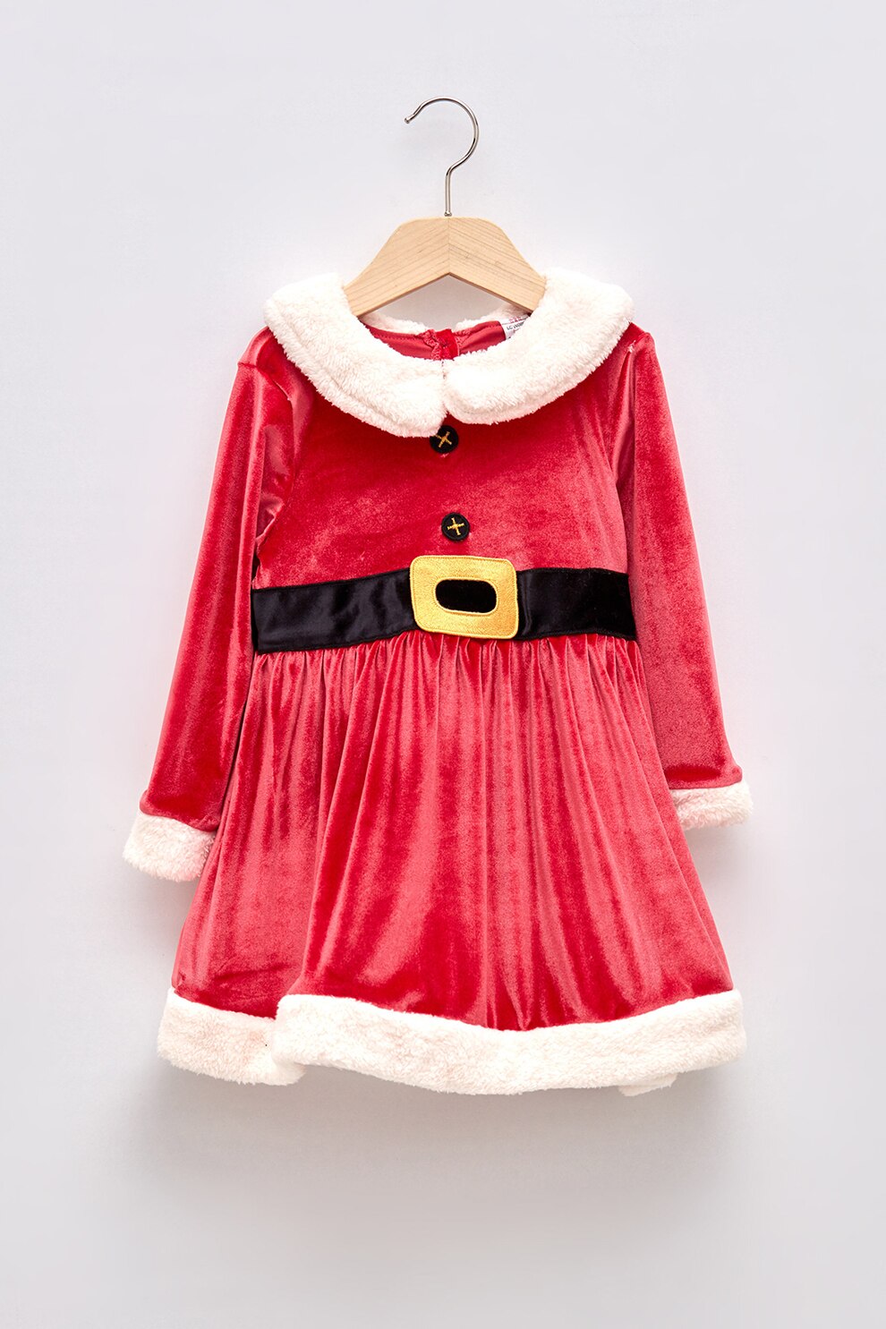 LC WAIKIKI, Rochie catifelata cu model de Craciun, Rosu