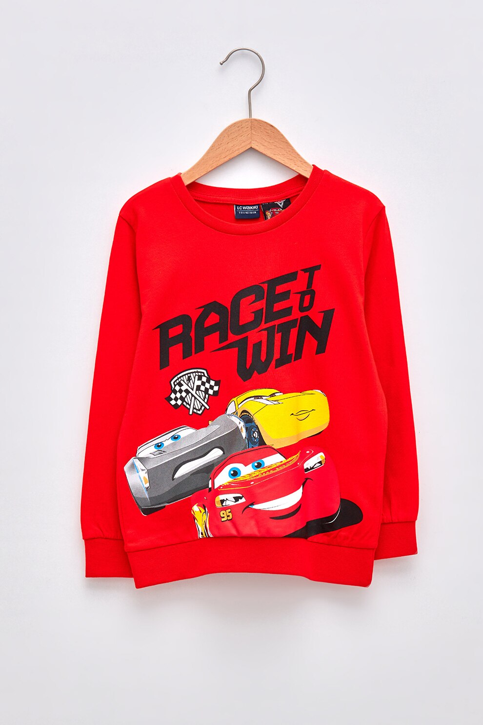LC WAIKIKI, Bluza sport de bumbac cu masini, Rosu